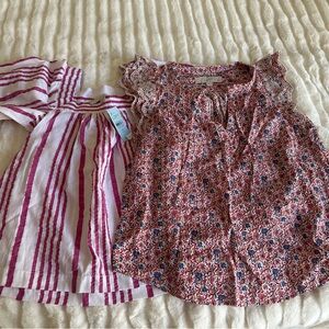 LOFT Pink Floral Ruffle Sleeve Camisole